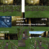 Lit Stone Path with floral fence-Box