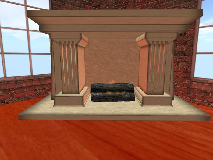 !Trio! Fireplace- Off white Cream