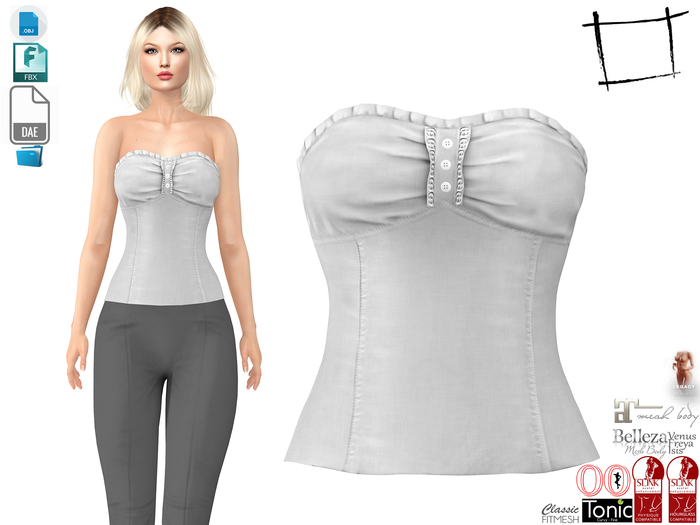 Dae Obj FBX For Bandeau Top Slink, Maitreya, Belleza, Tonic, Legacy, Ocacin Stadnard