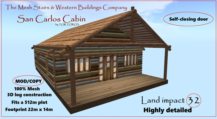 San Carlos Log Cabin 32Li 22m x 14m LOW PRIM HOUSE