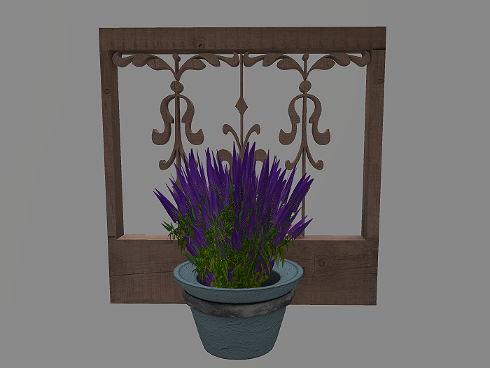 Wall planter with plant