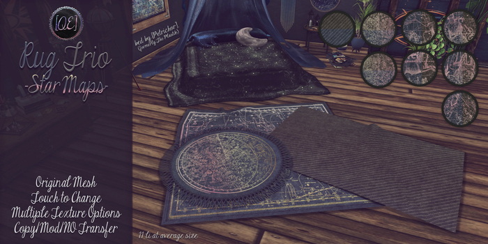 [QE Home] Rug Trio -Star Maps-