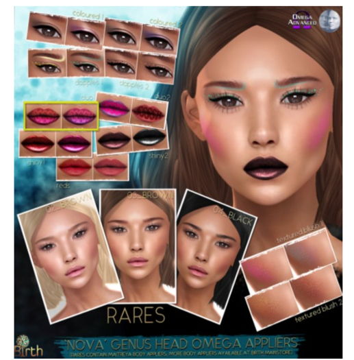 *Birth* 'Nova' Genus/ Omega Applier - Skin - Tone03Brown RARE