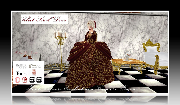 Velvet Scroll Dress