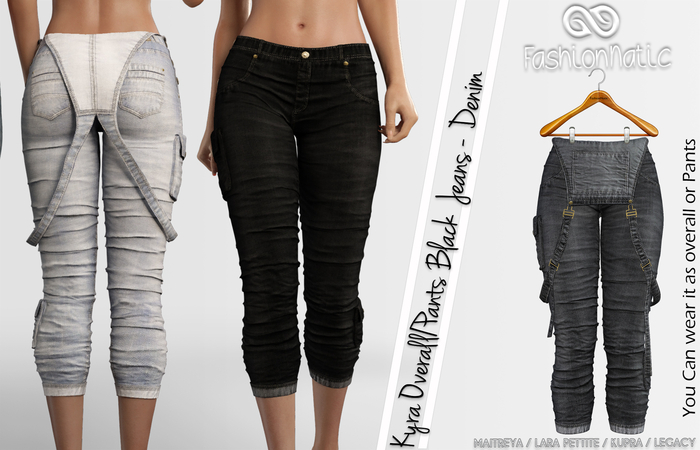 Kyra Female Capri Overall/ Pants Black Jeans - Maitreya Lara, Lara Petite, Kupra Original, Legacy - FashionNatic