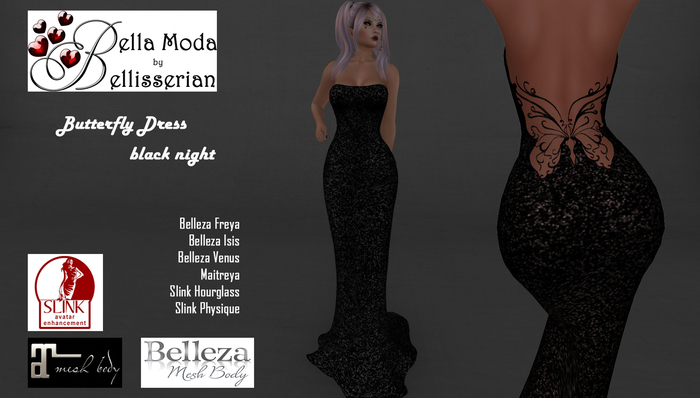 Dress Butterfly - black night