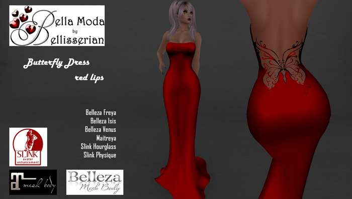 Dress Butterfly - red lips