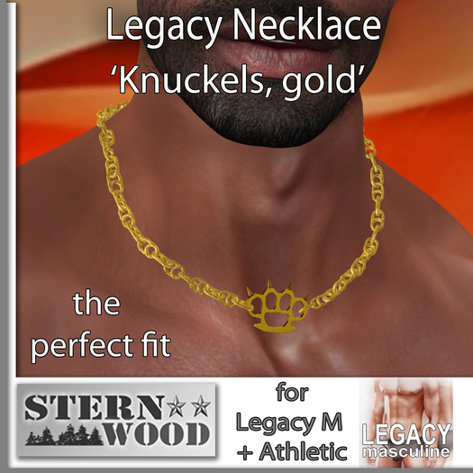 Second Life Marketplace {SW} Necklace 'Knuckles' LEGACY gold