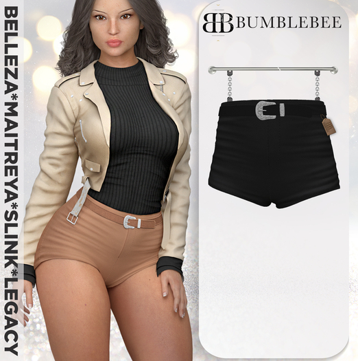 Bumblebee - Vandal Belted Short - Black