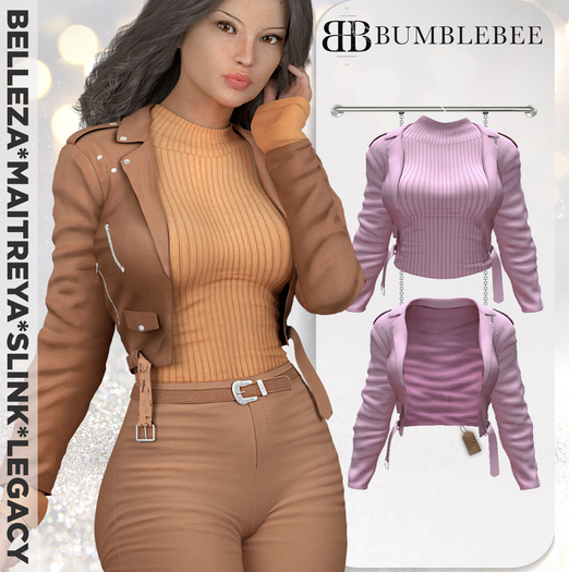 Bumblebee - Vandal Leather Jacket - Azalea