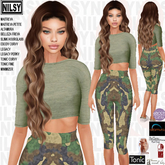 CAMO CROPPED SWEATPANTS OUTFIT,MESH BODY