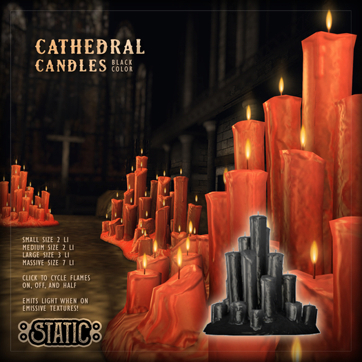 ::Static:: Cathedral Candles {Black}