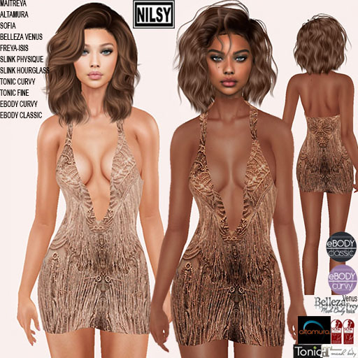 FRINGED DRESS,2SKINS,MESH BODY