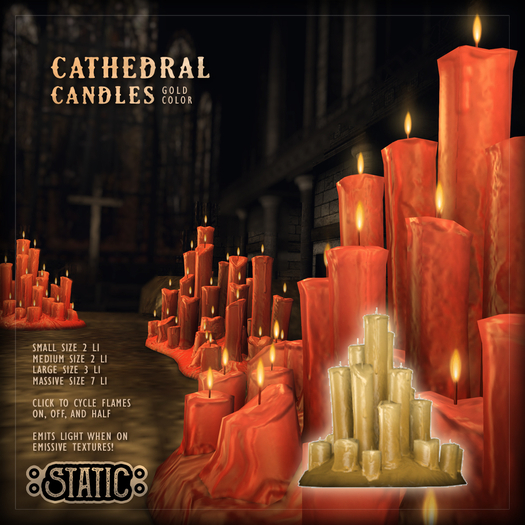 ::Static:: Cathedral Candles {Gold}