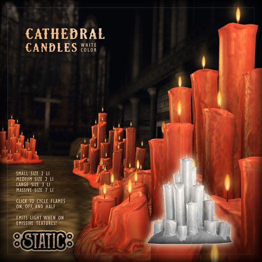 ::Static:: Cathedral Candles {White}