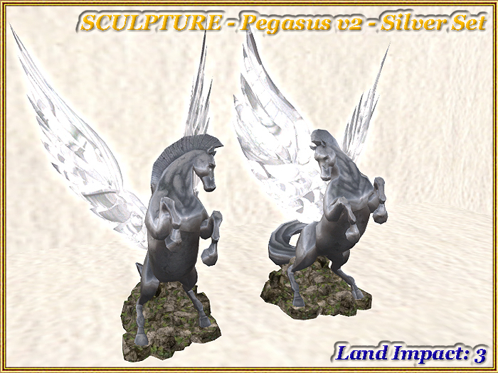 SCULPTURE - Pegasus v2 - Silver Set (3 LI) (Full perm)