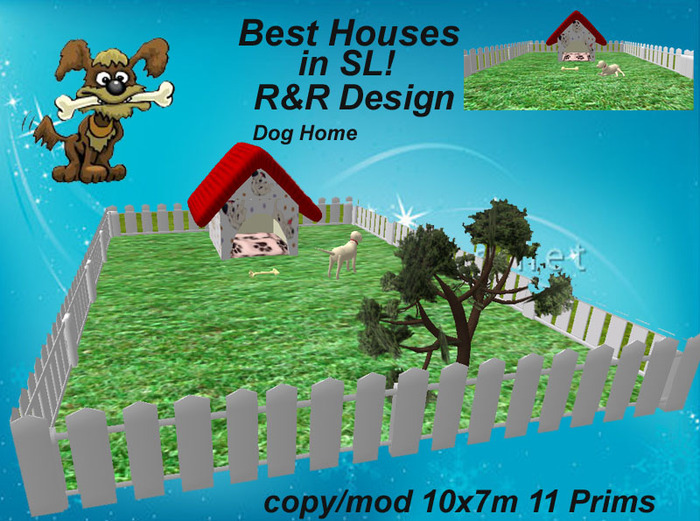 Dog House with a lot of equipment, sculpted, animated, low prim 