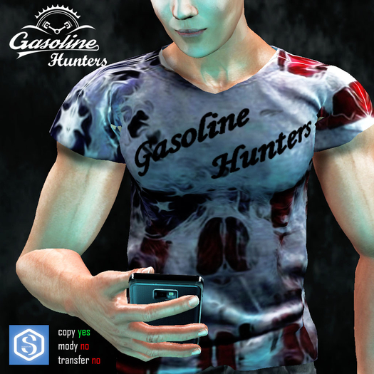 T-shirt Gasoline Hunters  skull