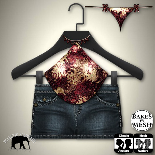 *SM* Slinky Red Short Set - Maitreya BoM Included
