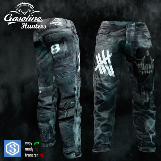 pants Gasoline Hunters ghost skull