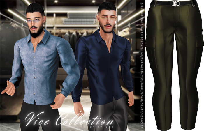 Kaiser - High-Rise Pants Satin Army Green