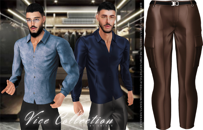 Kaiser - High-Rise Pants Satin Brown