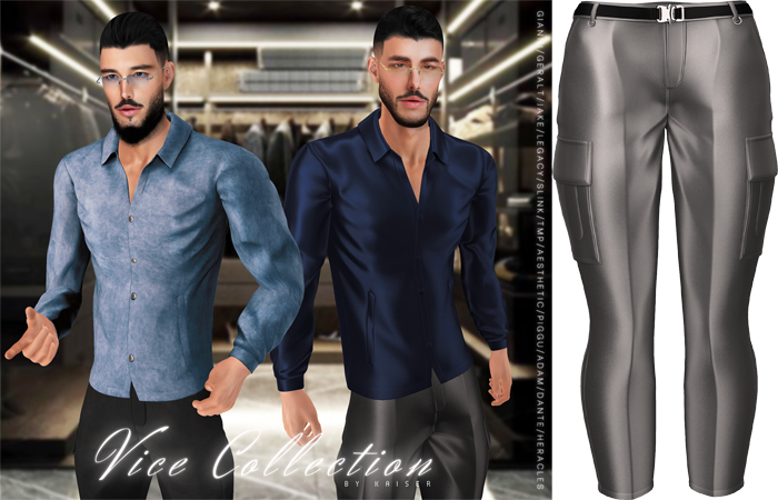 Kaiser - High-Rise Pants Satin Light Grey