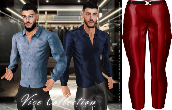 Kaiser - High-Rise Pants Satin Red