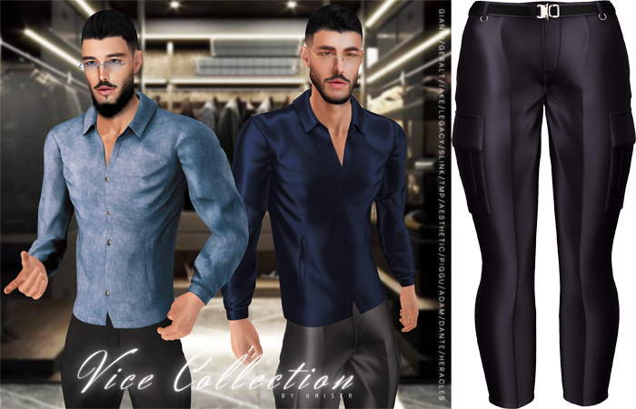 Kaiser - High-Rise Pants Satin Steel