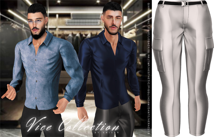 Kaiser - High-Rise Pants Satin Washed Out White