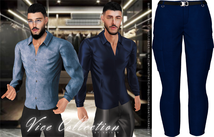 Kaiser - High-Rise Pants Suede Marine