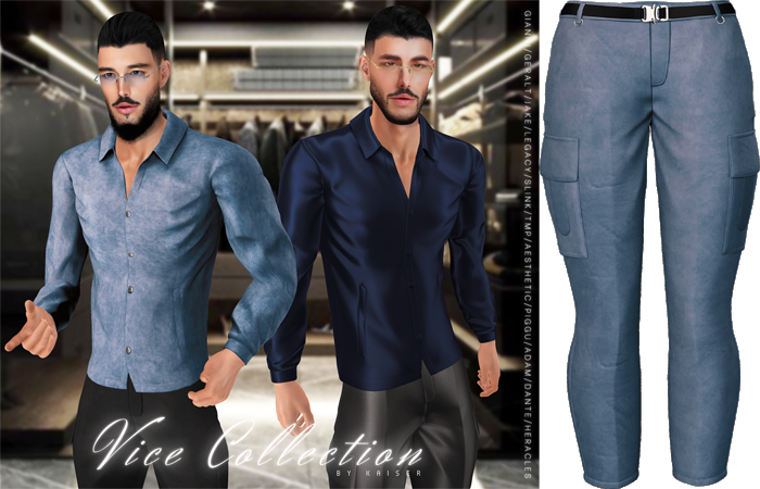 Kaiser - High-Rise Pants Suede Navy Steel