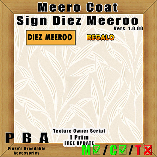 Meeroo Coat Sign Diez Meeroo Vers. 1