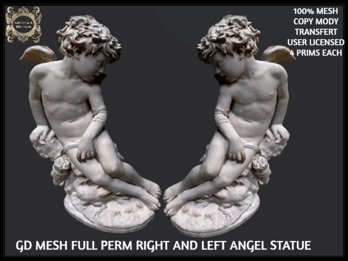 GD MESH FULL PERM RIGHT AND LEFT ANGEL STATUE
