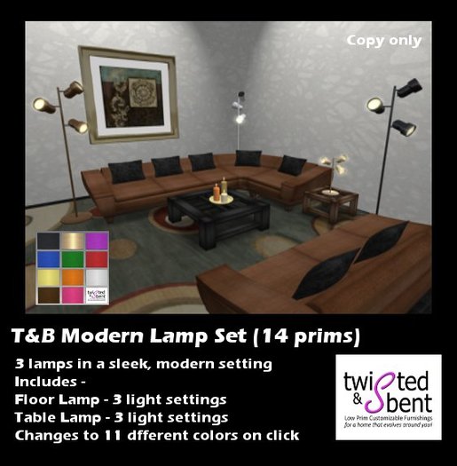 T&B Texture Changing Modern Lighting Lamp Set