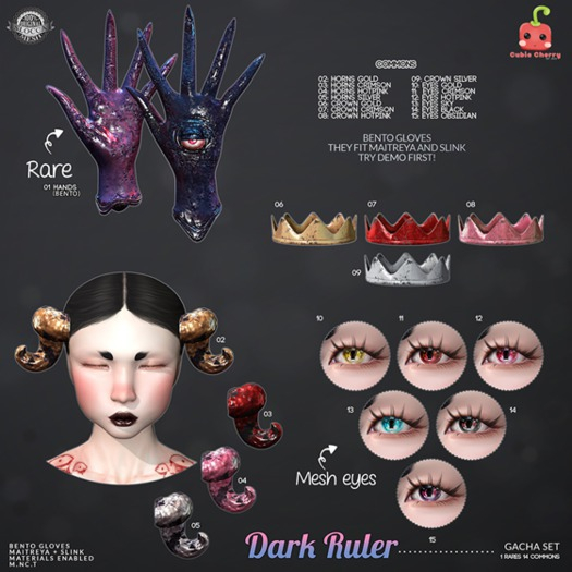 10[Cubic Cherry] {Dark Ruler} eyes GOLD (BOX)