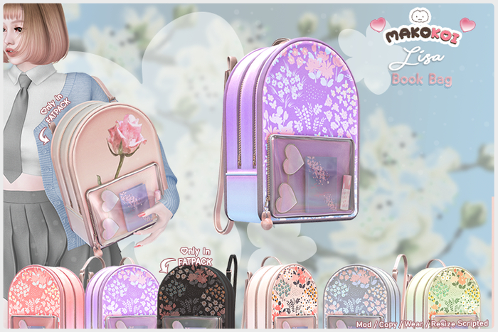 MAKOKOI . Lisa Book Bag . Purple Sky