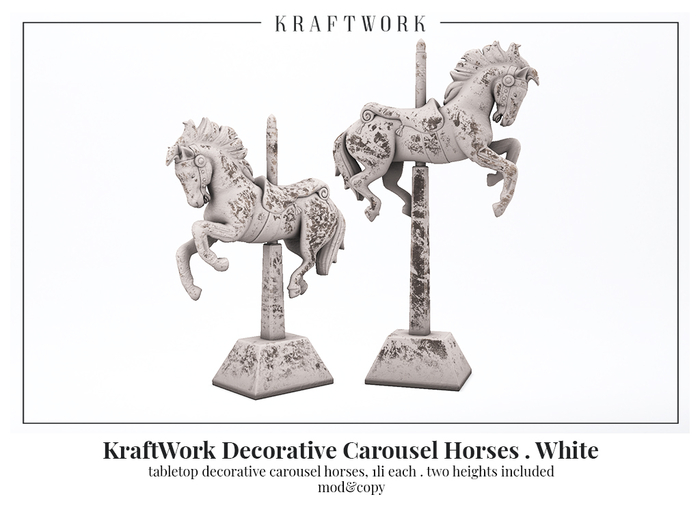 KraftWork Decorative Carousel Horses . White (Add Me)