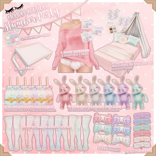 {Momoko} Slumber party Socks - Lara-18 Pink