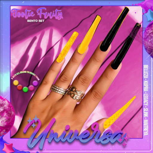 #UNIVERSA Tootie Fruity Bento Nails