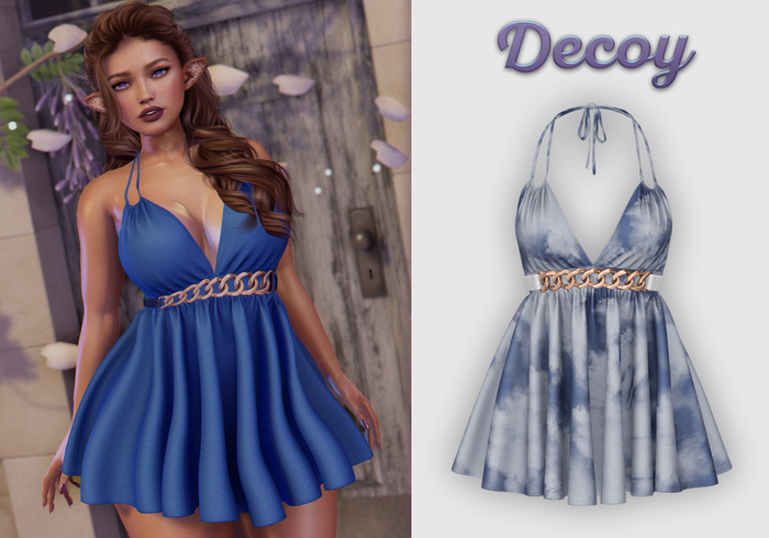 Decoy - Indira Dress: Tie Dye Navy - Maitreya Lara + Petite, Meshbody Legacy, Inithium Kupra