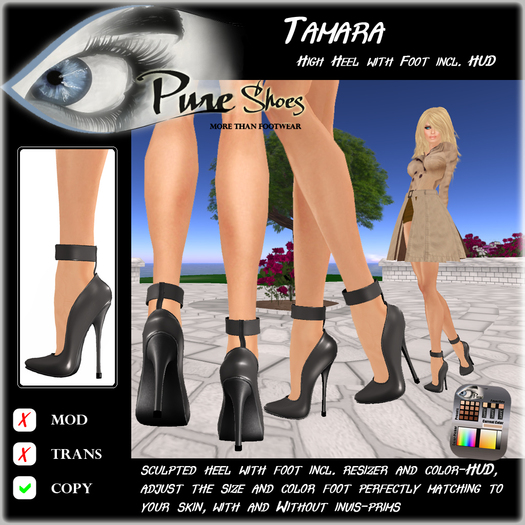 << PURE >> Pure Shoes - Tamara in Anthrazit [inworld price 99L$]