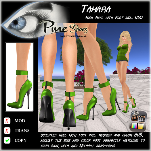 << PURE >> Pure Shoes - Tamara in Apple [inworld price 99L$]