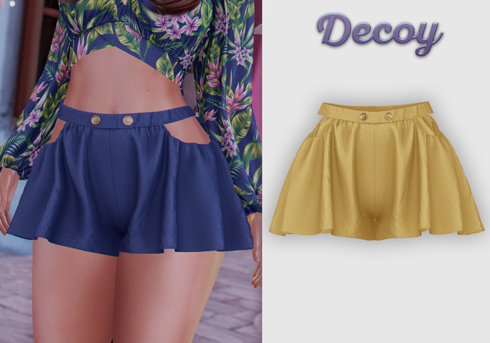 Decoy - Maggie Shorts: Yellow - Maitreya Lara, Meshbody Legacy, Belleza Freya, Inithium Kupra