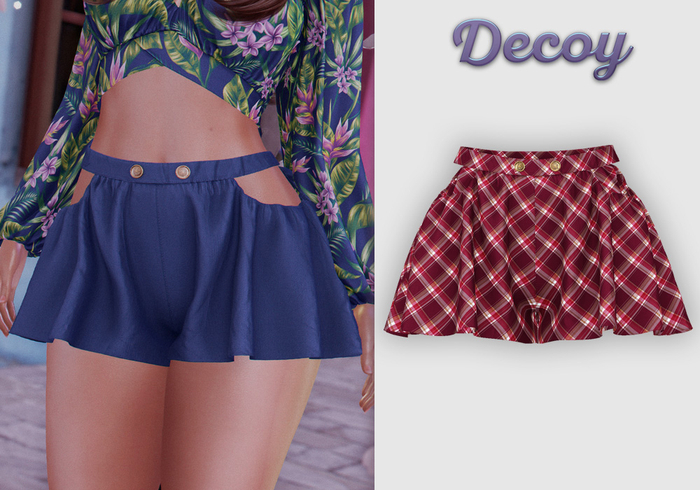 Decoy - Maggie Shorts: Plaid Cherry - Maitreya Lara, Meshbody Legacy, Belleza Freya, Inithium Kupra