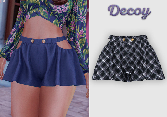 Decoy - Maggie Shorts: Plaid Black - Maitreya Lara, Meshbody Legacy, Belleza Freya, Inithium Kupra
