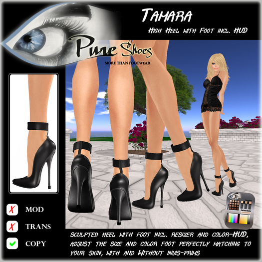<< PURE >> Pure Shoes - Tamara in Black [inworld price 99L$]