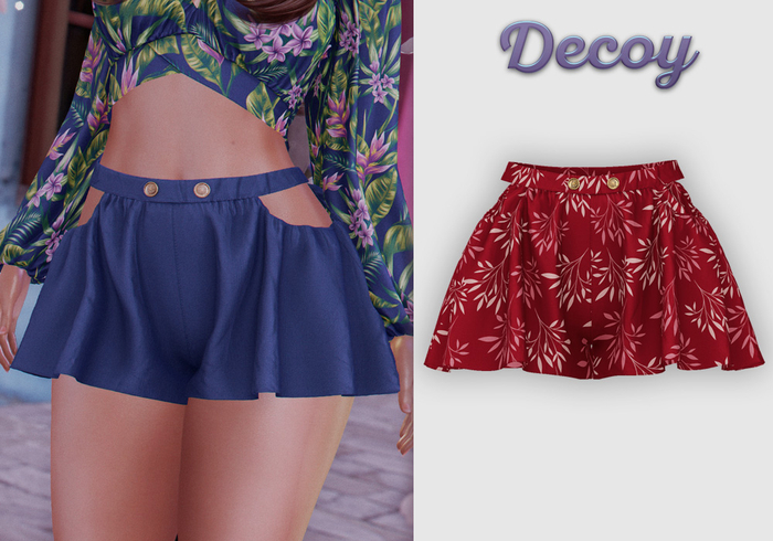 Decoy - Maggie Shorts: Floral Red - Maitreya Lara, Meshbody Legacy, Belleza Freya, Inithium Kupra