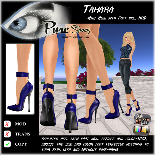 << PURE >> Pure Shoes - Tamara in Blue [inworld price 99L$]