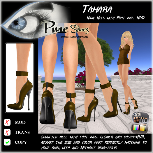 << PURE >> Pure Shoes - Tamara in Chocolate [inworld price 99L$]